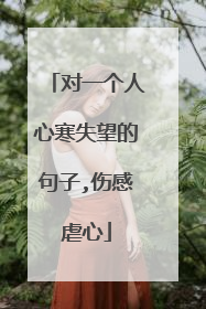 对一个人心寒失望的句子,伤感虐心