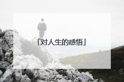 对人生的感悟