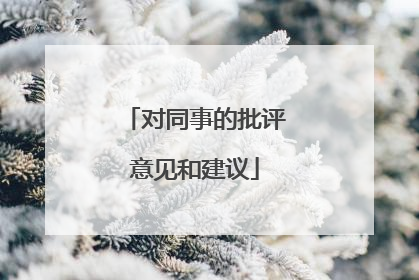 对同事的批评意见和建议