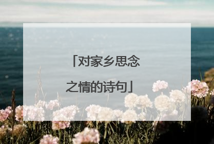 对家乡思念之情的诗句