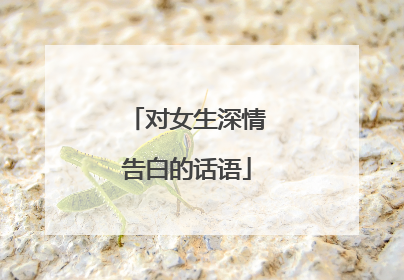 对女生深情告白的话语