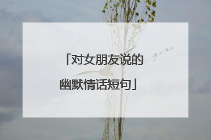 对女朋友说的幽默情话短句