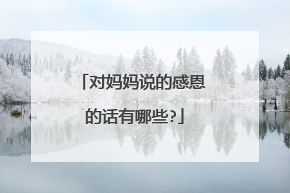 对妈妈说的感恩的话有哪些?
