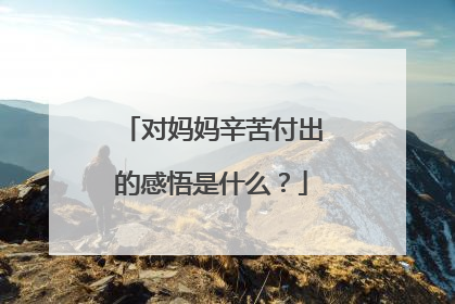 对妈妈辛苦付出的感悟是什么？