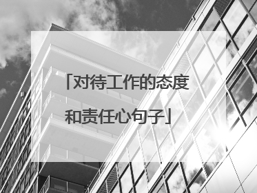 对待工作的态度和责任心句子