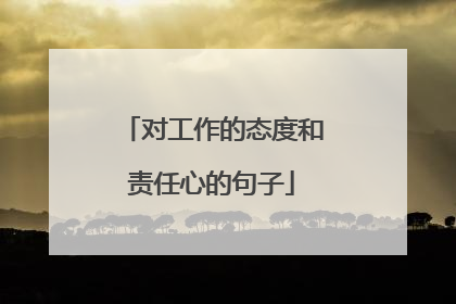 对工作的态度和责任心的句子
