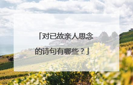 对已故亲人思念的诗句有哪些？