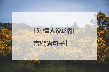 对情人说的甜言蜜语句子