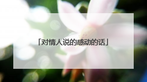 对情人说的感动的话