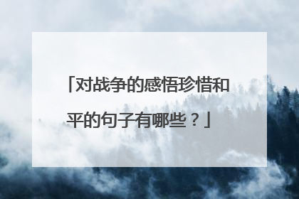 对战争的感悟珍惜和平的句子有哪些？