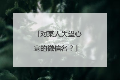 对某人失望心寒的微信名?