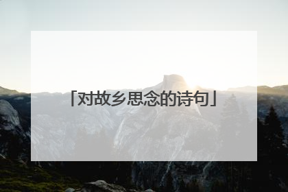 对故乡思念的诗句