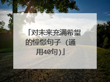 对未来充满希望的憧憬句子 (通用40句)