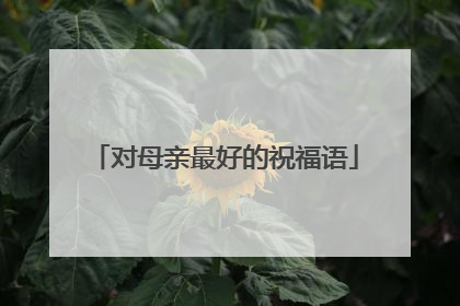 对母亲最好的祝福语