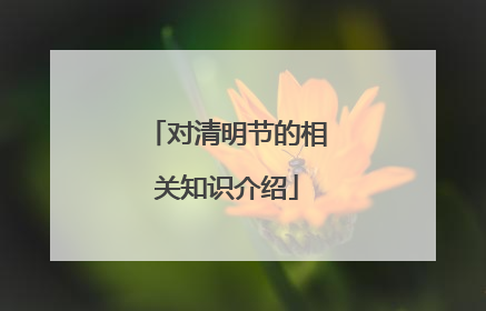 对清明节的相关知识介绍