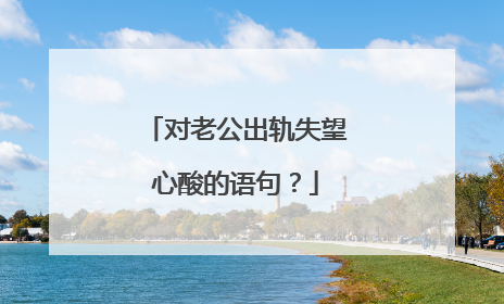 对老公出轨失望心酸的语句？