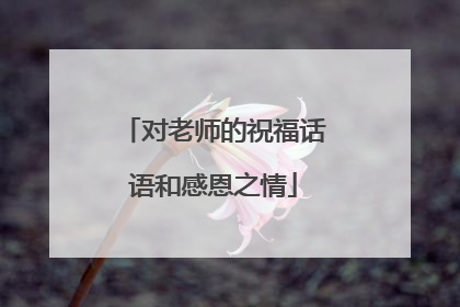对老师的祝福话语和感恩之情