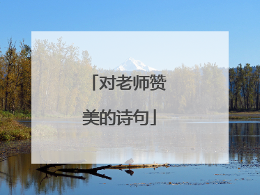 对老师赞美的诗句