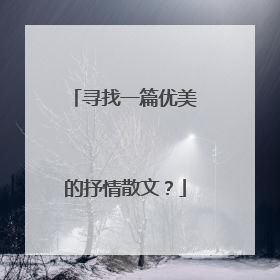 寻找一篇优美的抒情散文?