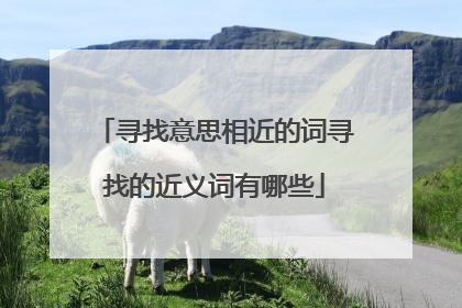 寻找意思相近的词寻找的近义词有哪些