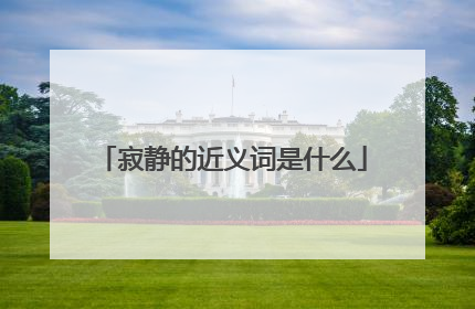 寂静的近义词是什么