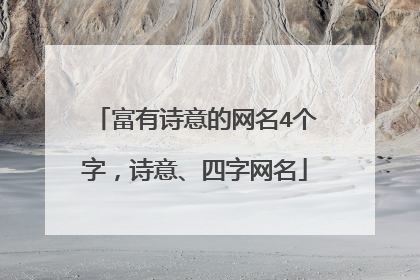 富有诗意的网名4个字，诗意、四字网名