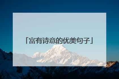 富有诗意的优美句子