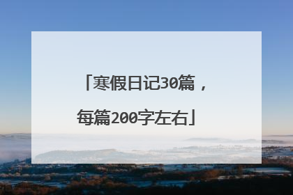 寒假日记30篇，每篇200字左右