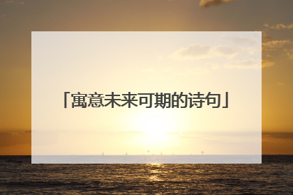 寓意未来可期的诗句