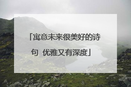 寓意未来很美好的诗句 优雅又有深度