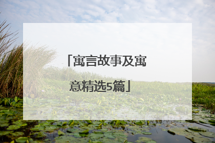 寓言故事及寓意精选5篇