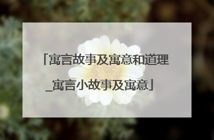 寓言故事及寓意和道理_寓言小故事及寓意