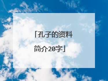 孔子的资料简介20字