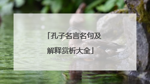 孔子名言名句及解释赏析大全