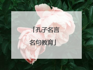 孔子名言名句教育