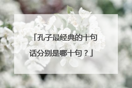 孔子最经典的十句话分别是哪十句？