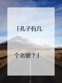 孔子有几个老婆?