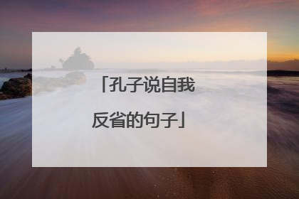 孔子说自我反省的句子