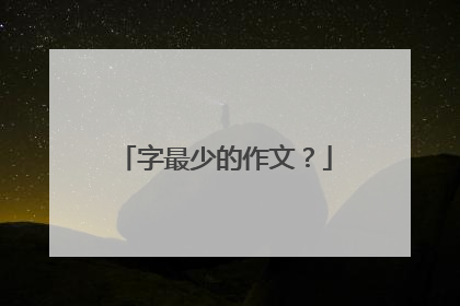 字最少的作文?