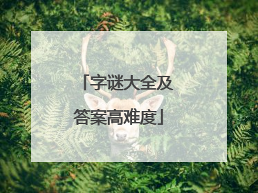 字谜大全及答案高难度