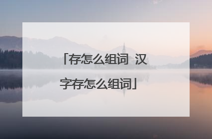 存怎么组词 汉字存怎么组词