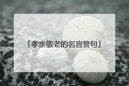 孝亲敬老的名言警句