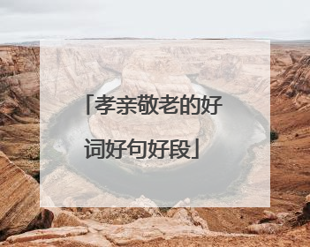 孝亲敬老的好词好句好段