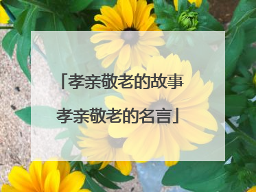 孝亲敬老的故事 孝亲敬老的名言