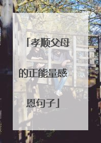 孝顺父母的正能量感恩句子