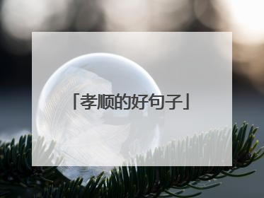 孝顺的好句子