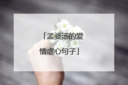 孟婆汤的爱情虐心句子