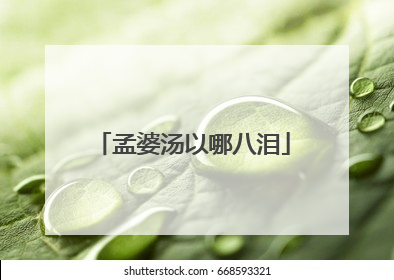 孟婆汤以哪八泪