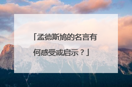 孟德斯鸠的名言有何感受或启示?