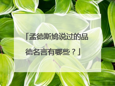 孟德斯鸠说过的品德名言有哪些?